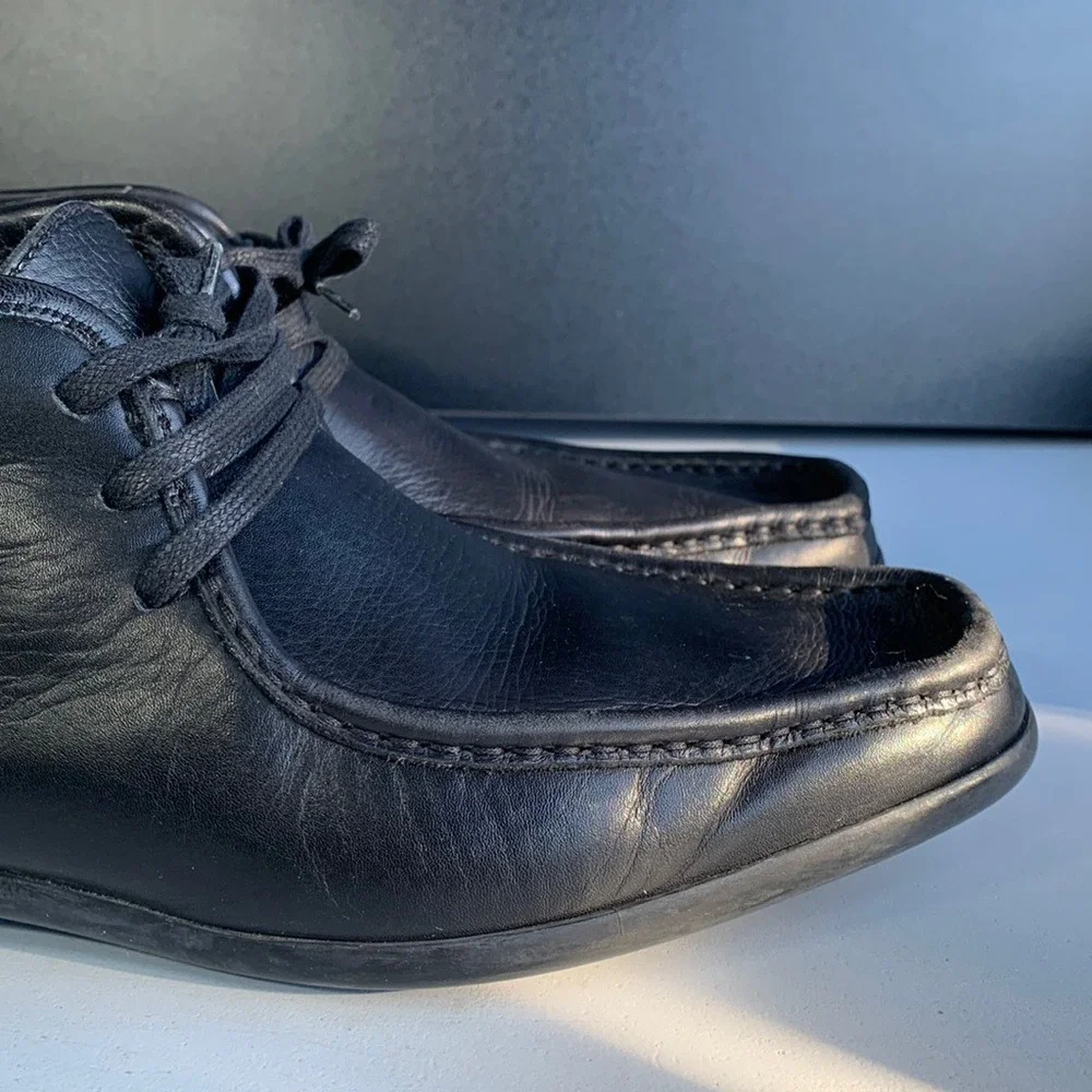 Gucci Chukka Driving Moccasin Boots Shoes Mens 7 Black Luxury Leather Italy